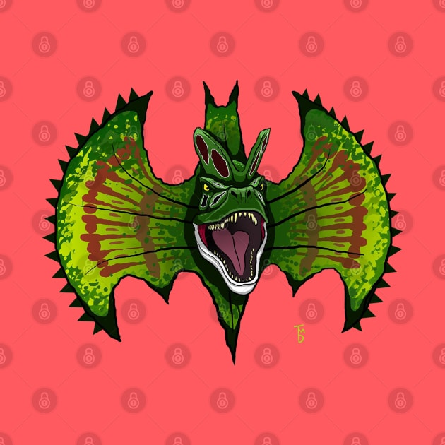 Spitting dinosaur bat symbol by tduffyworld