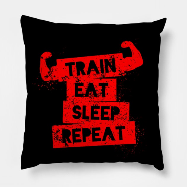 Train eat sleep repeat Pillow by cypryanus