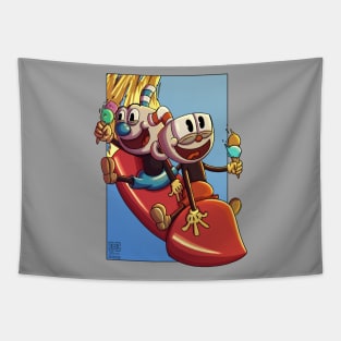 Cuphead and mugman Tapestry