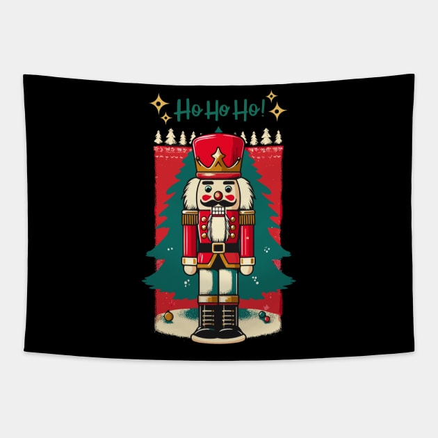 funny christmas nutcracker Tapestry by AlephArt