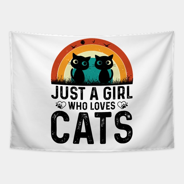 just a girl who loves cats t shirt Tapestry by rissander