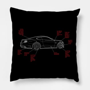 S550 Mustang GT Line art. Pillow