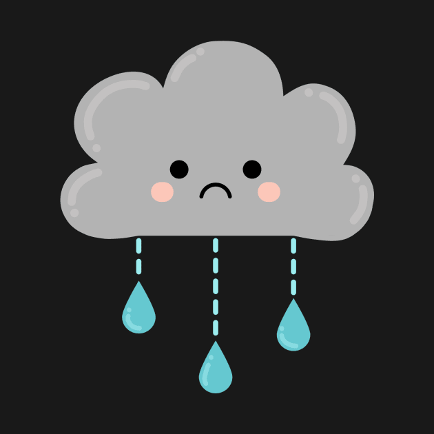 Cute Kawaii Rain Cloud - Okay To Feel Sad by LittleBunnySunshine