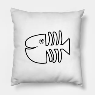 funny fish skeleton Pillow