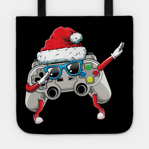 Dabbing Controller Christmas Santa Video Gamer Xmas Dab Gamer Gamer Video Game Video Game Gamin Tote Teepublic