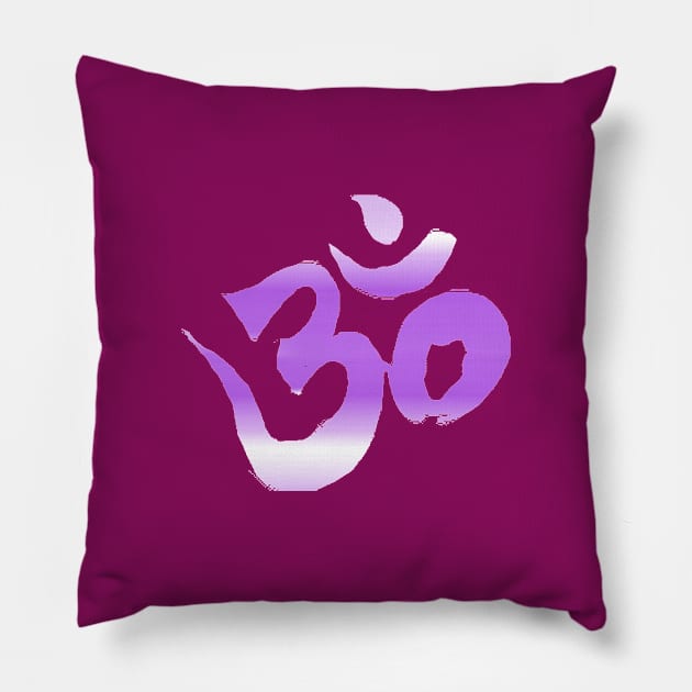 Spiritual Awakening Yoga Meditation Om Aum Symbol Pillow by PlanetMonkey