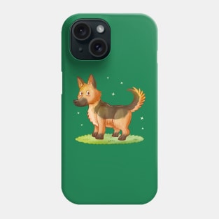 Hand Drawn Cartoon  German Sheperd Phone Case