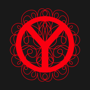 RED Decorative Peace Activist Symbol T-Shirt