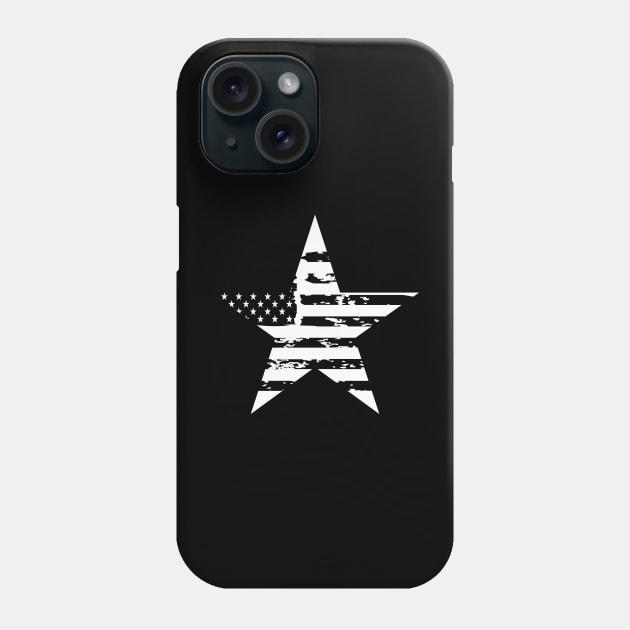 Distressed USA White Star Phone Case by Vooble