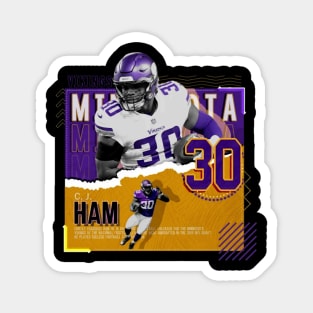 Cj Ham Football Paper Poster Vikings Magnet