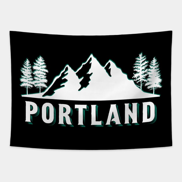 Retro Vintage Portland Oregon USA Tapestry by JKFDesigns