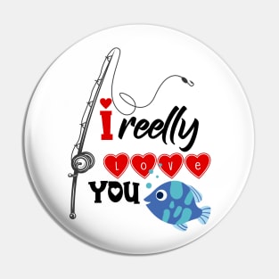 Fishing Valentines Pin