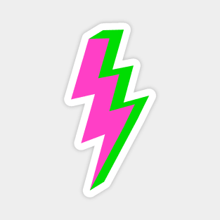 Neon Style Pink and Green Triple Lightning Bolt Magnet