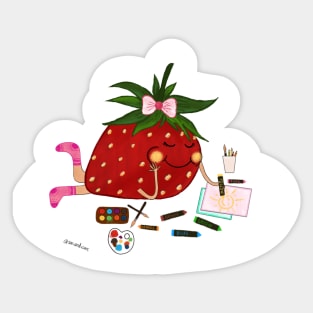 Kawaii Anime Chibi - Strawberry lover' Sticker | Spreadshirt