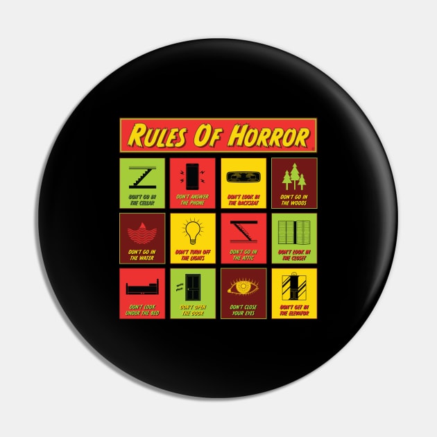 Rules of Horror - Icon Pin by CuriousCurios