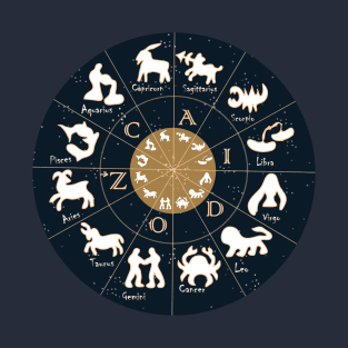 Zodiac, Astrology, Horoscope, Stars, Sun-and-moon. Birthday, Valentines-day, Holidays, T-Shirt