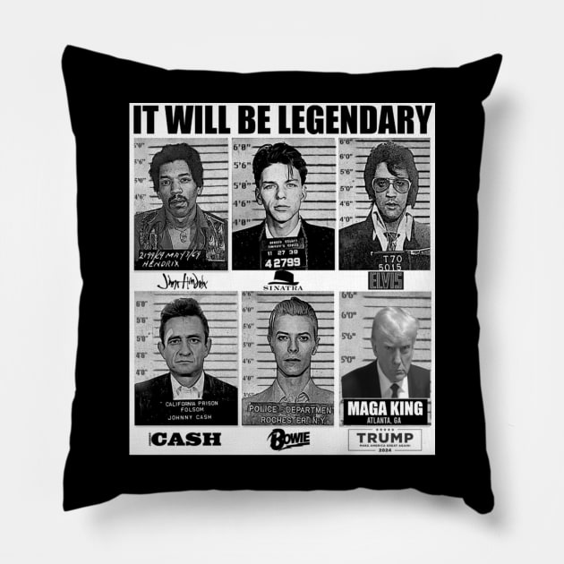 Famous mugshots Pillow by Doctor Doom's Generic Latverian Storefront