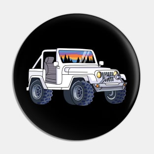 Aesthetic White Jeep Pin