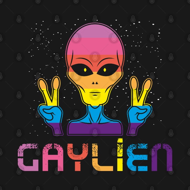 Gay Alien Gaylien Rainbow Pride LGBT Gift by Fresan