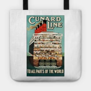 Cunard Line Cruise Liners - Vintage Travel Tote