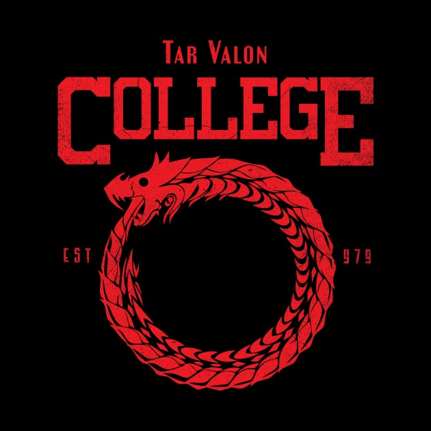 Tar Valon College Red Ajah Slogan and Symbol Dragon by TSHIRT PLACE