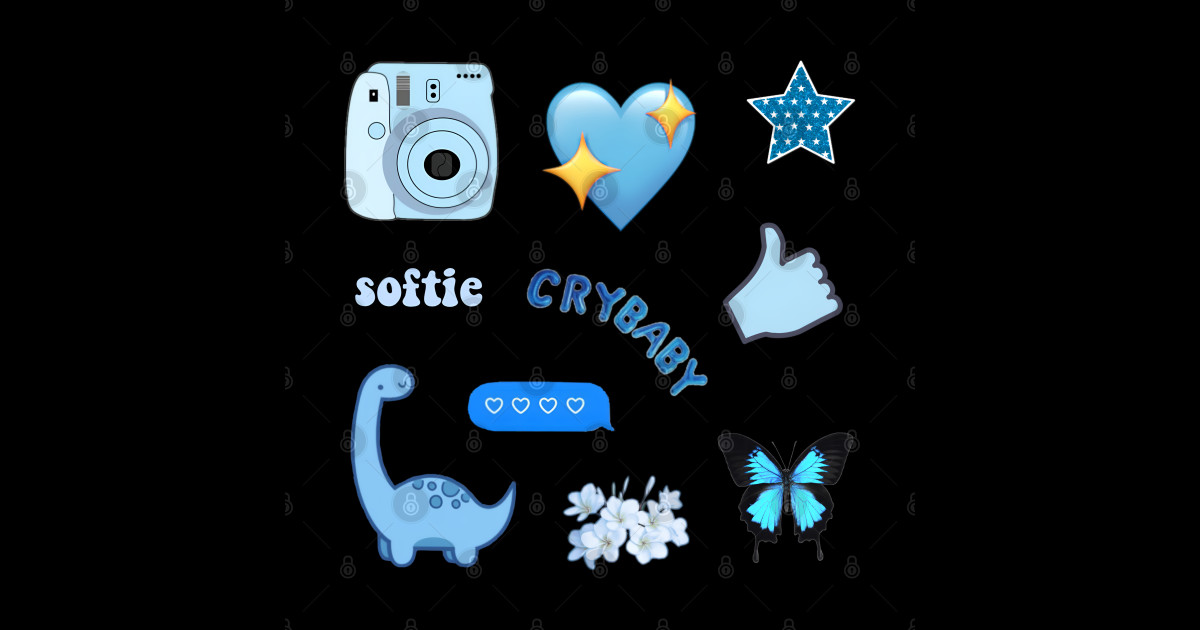 softie crybaby dinosaur blue pack sticker Crybaby Sticker TeePublic
