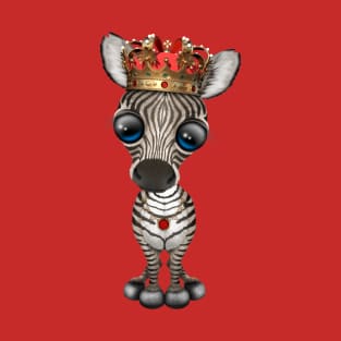 Cute Baby Zebra Wearing Crown T-Shirt