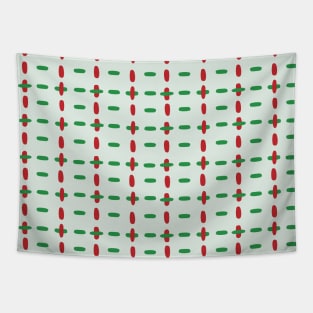 Christmas red and green horizontal and vertical stitches Tapestry