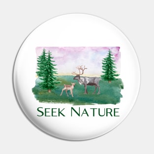 Hiking Gift Hiker Design Seek Nature Deer Elk AT shirt Pin