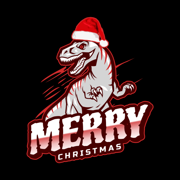 Christmas T-Rex Badass Dinosaur Design - Merry Xmas by TheMemeCrafts