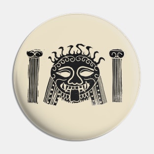 Medusa (Gorgon) linoprint Pin