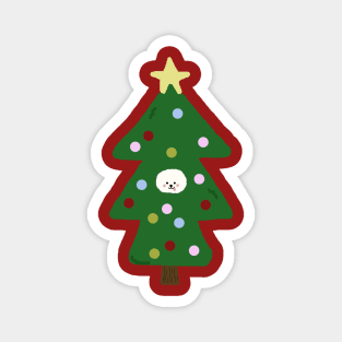 Christmas Tree Dog Magnet