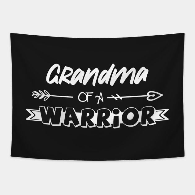 Grandma of a Little Warrior shirt, Little warrior shirt, Cancer Survivor shirt, Grandma t shirt, Grandma of a Strong Kid shirt, Cancer Awareness Tapestry by GShow