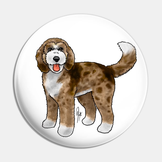 Dog - Bernadoodle - Red Merle Pin by Jen's Dogs Custom Gifts and Designs