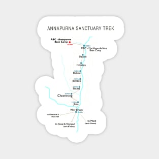 Annapurna Base Camp Trek Map Magnet