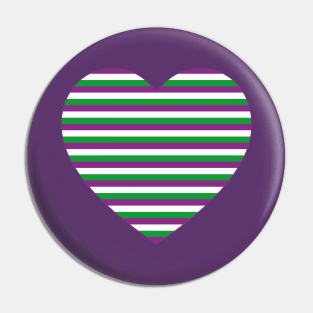 Suffragettes Heart | Purple White Green | Stripes | Women's Rights | Pin