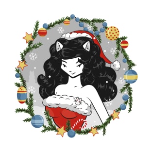 The Cat Witch Winter Holiday Portrait 2020 T-Shirt