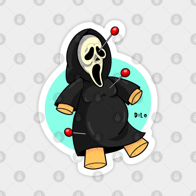 Scream Ghost Face Voodoo Doll Magnet by DiLoDraws