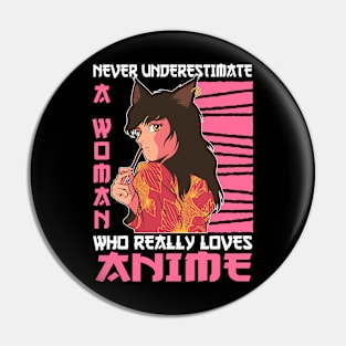 Woman Really Loves Anime Merch Anime Girl Otaku Gift Anime Pin