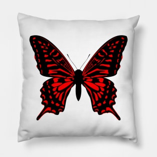 Butterfly, black and red Pillow