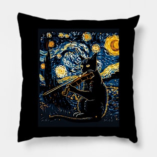 Cat Starry Night Nebula Navigations Pillow