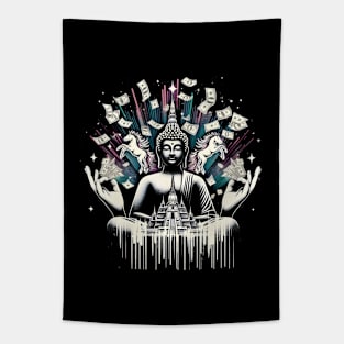 Buddha Unicorn Startup Crypto Religious Believer Sarcastic Tapestry