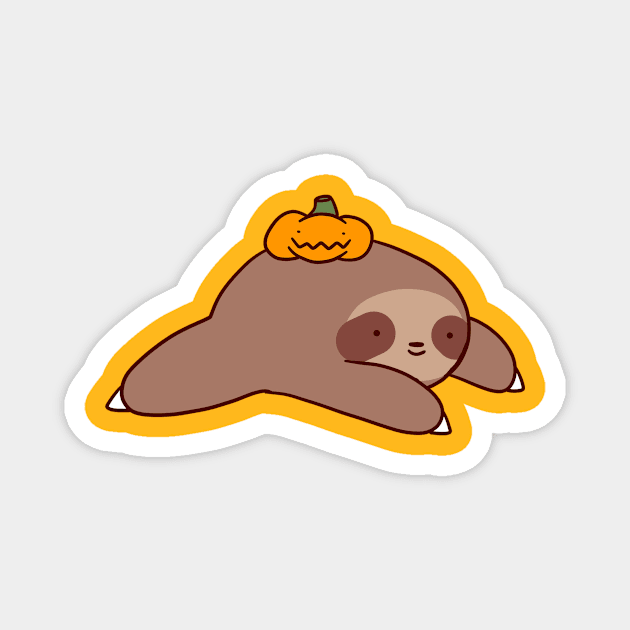 Sloth and Pumpkin Magnet by saradaboru