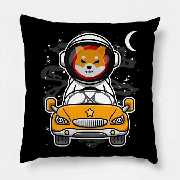 Astronaut Car Shiba Inu Coin To The Moon Crypto Token Shib Army Cryptocurrency Wallet HODL Birthday Gift For Men Women Pillow by Thingking About