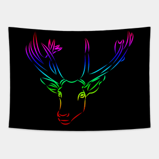 deer in the colors of the rainbow Tapestry