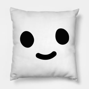 Smiley Doodle Friend - Black Pillow