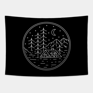 Mountain Cabin Tapestry