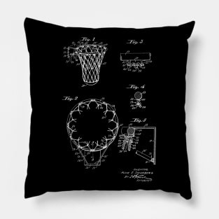 Basketball Goal Vintage Patent Drawing Pillow