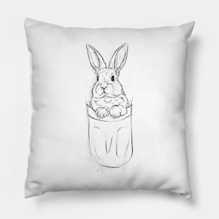 Hase im Beutel Pillow