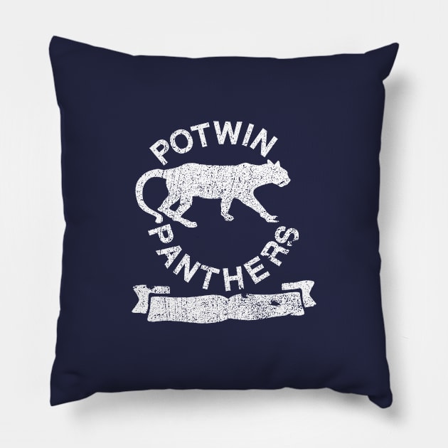 Potwin Panthers White Logo Pillow by TopCityMotherland